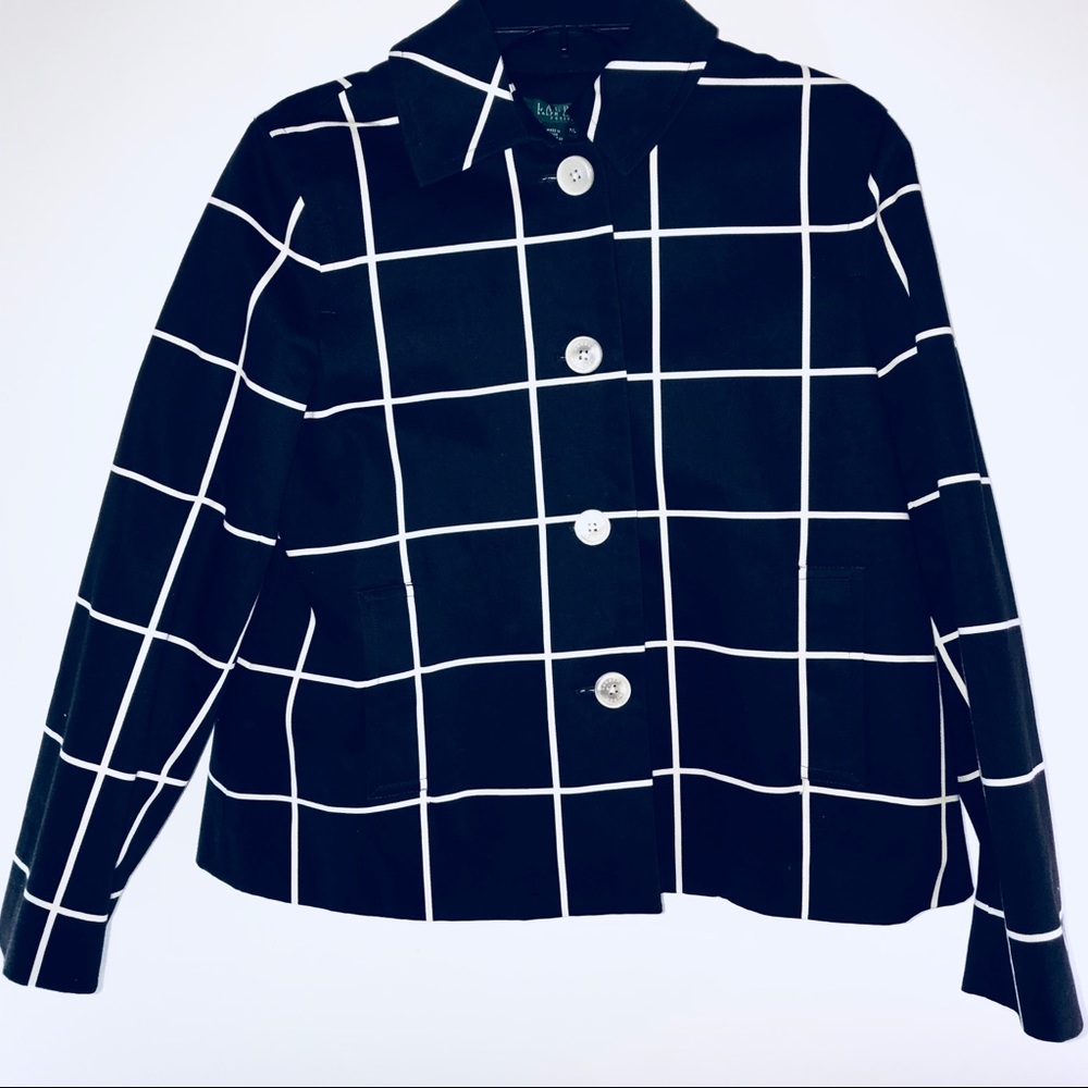 LAUREN RALPH LAUREN COTTON PLAID PETITE JACKET
